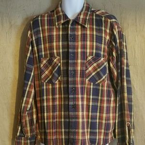 Men's Vintage Plaid Button Down Shirt